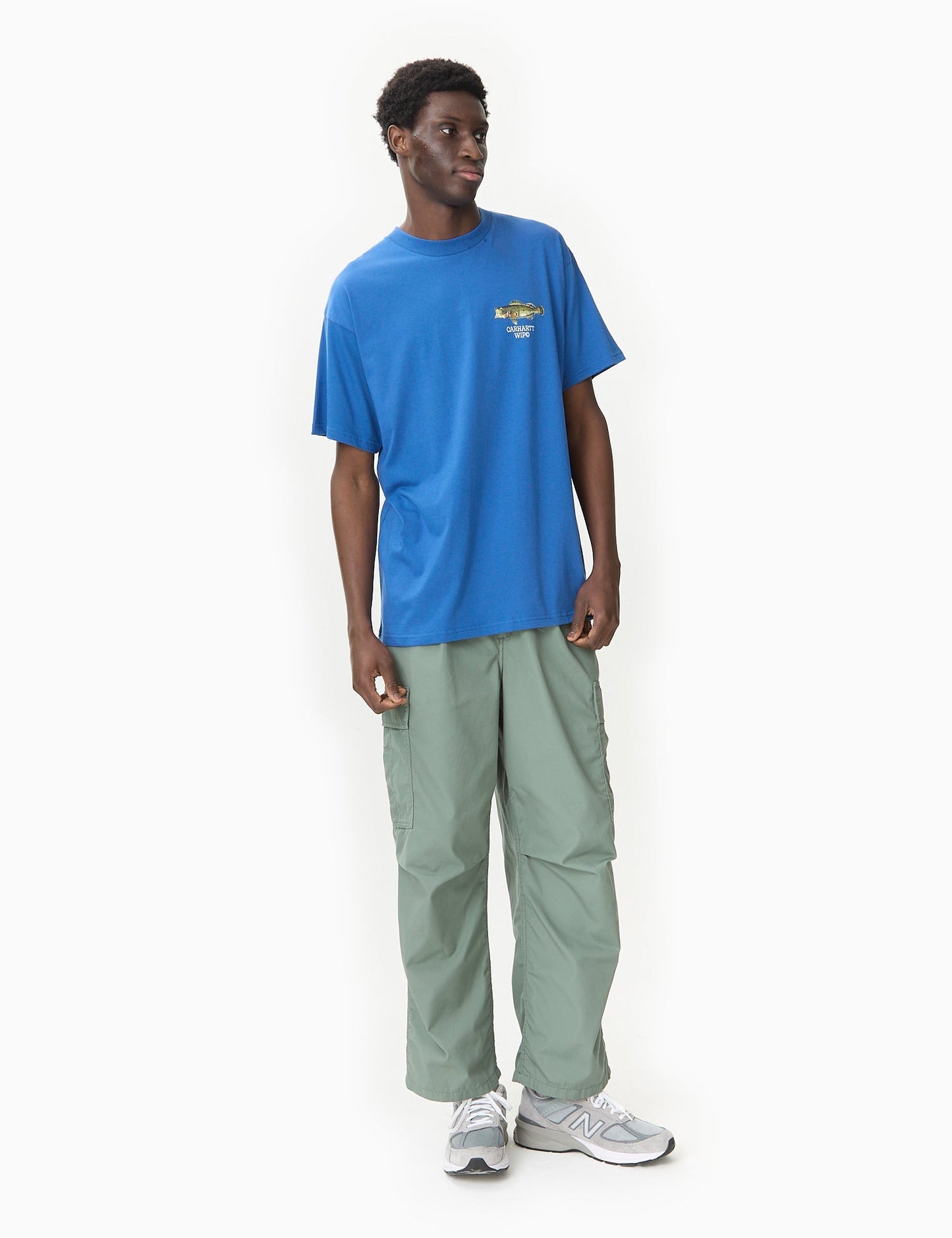 Fisch-T-Shirt (locker sitzend) – Acapulcoblau