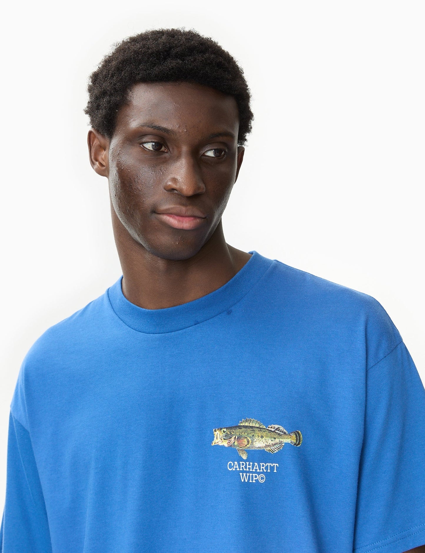 Fisch-T-Shirt (locker sitzend) – Acapulcoblau