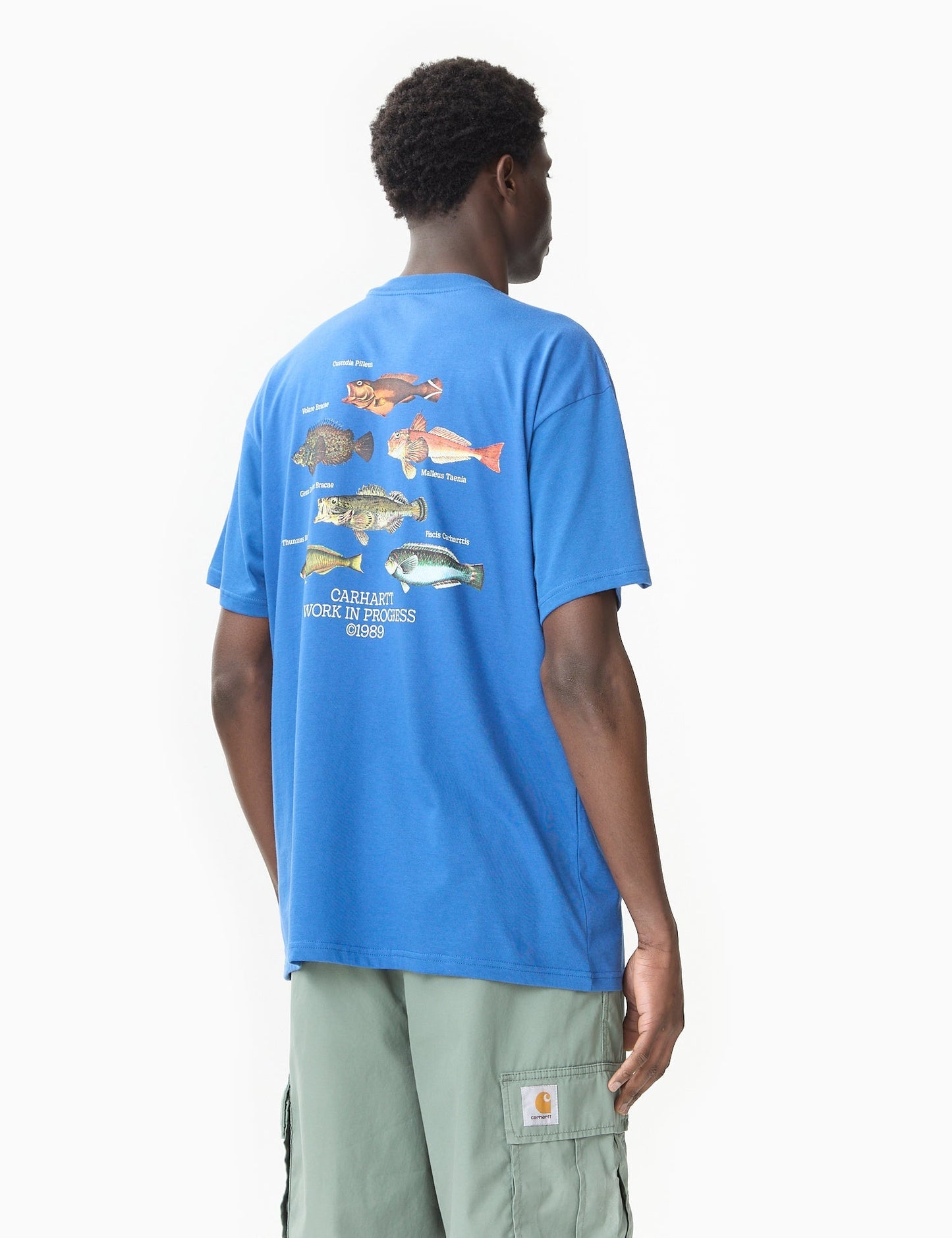 Fisch-T-Shirt (locker sitzend) – Acapulcoblau