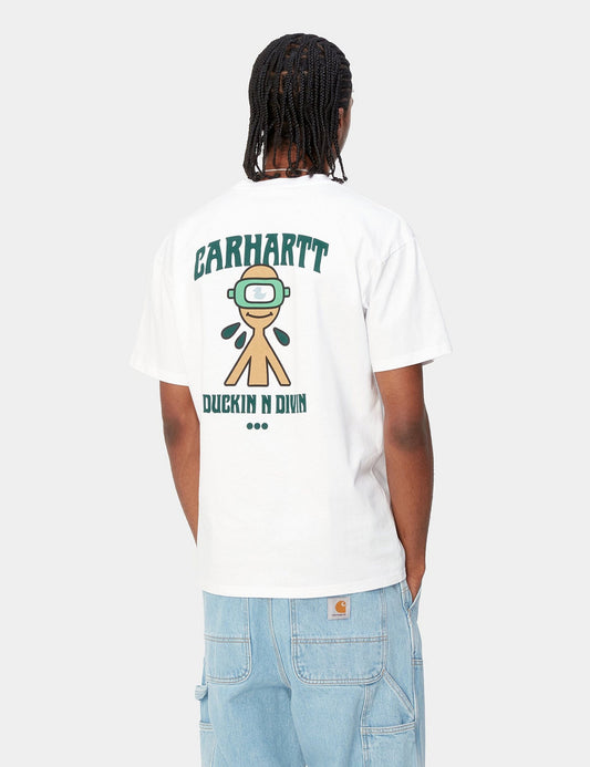 Duckin' T-Shirt (Loose) - Weiß Garment Dyed