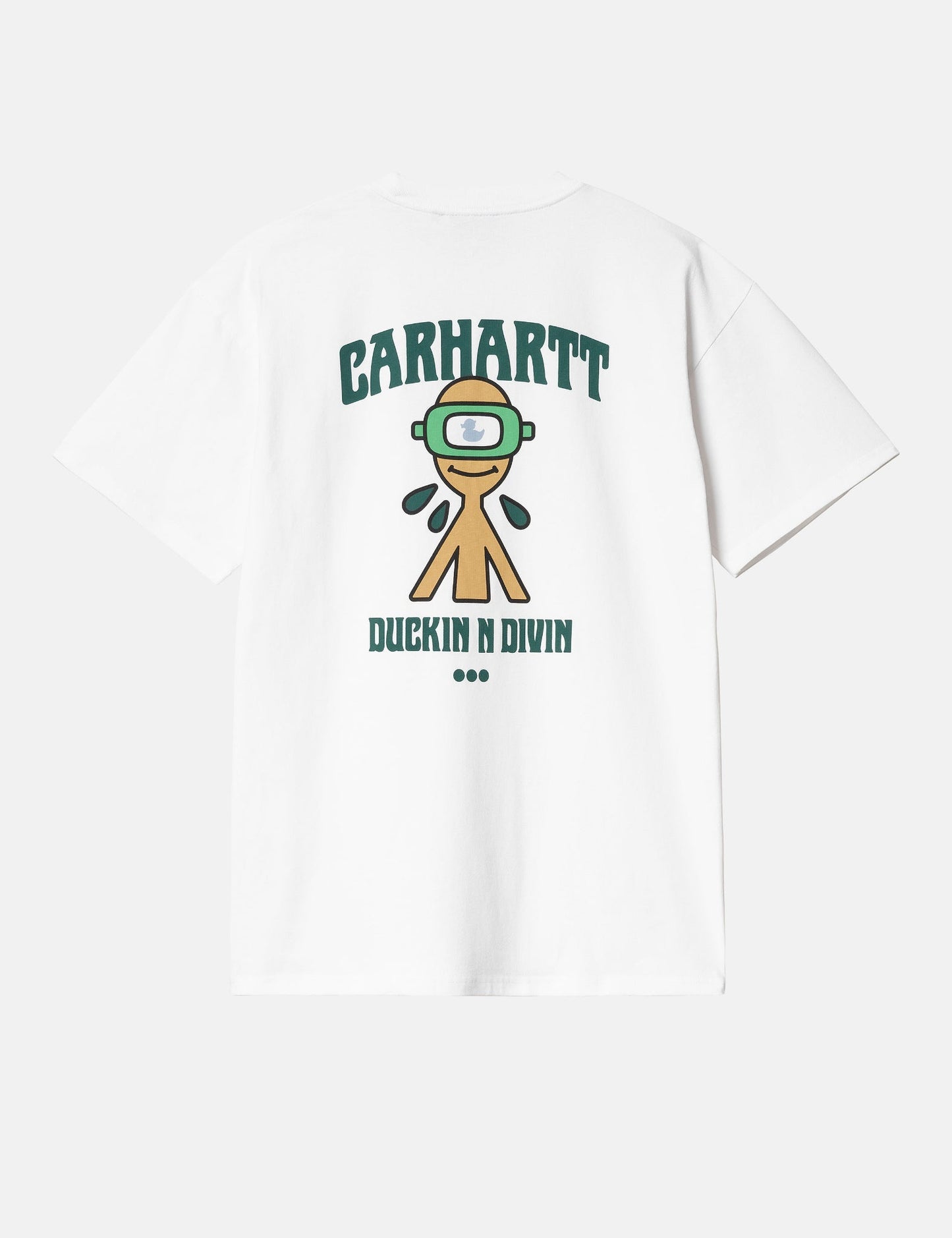 Duckin' T-Shirt (Loose) - Weiß Garment Dyed