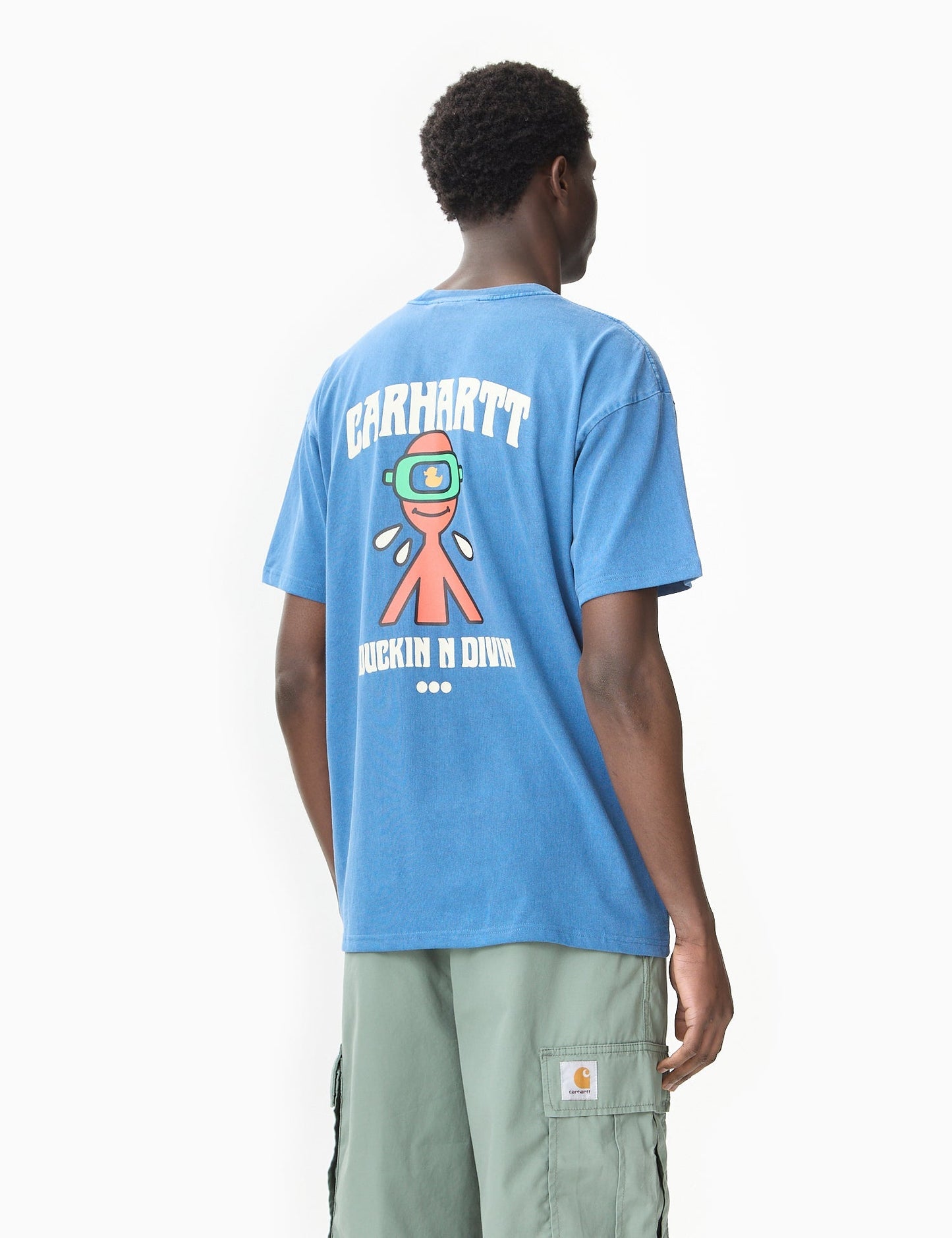Duckin' T-Shirt (Loose) - Weiß Garment Dyed