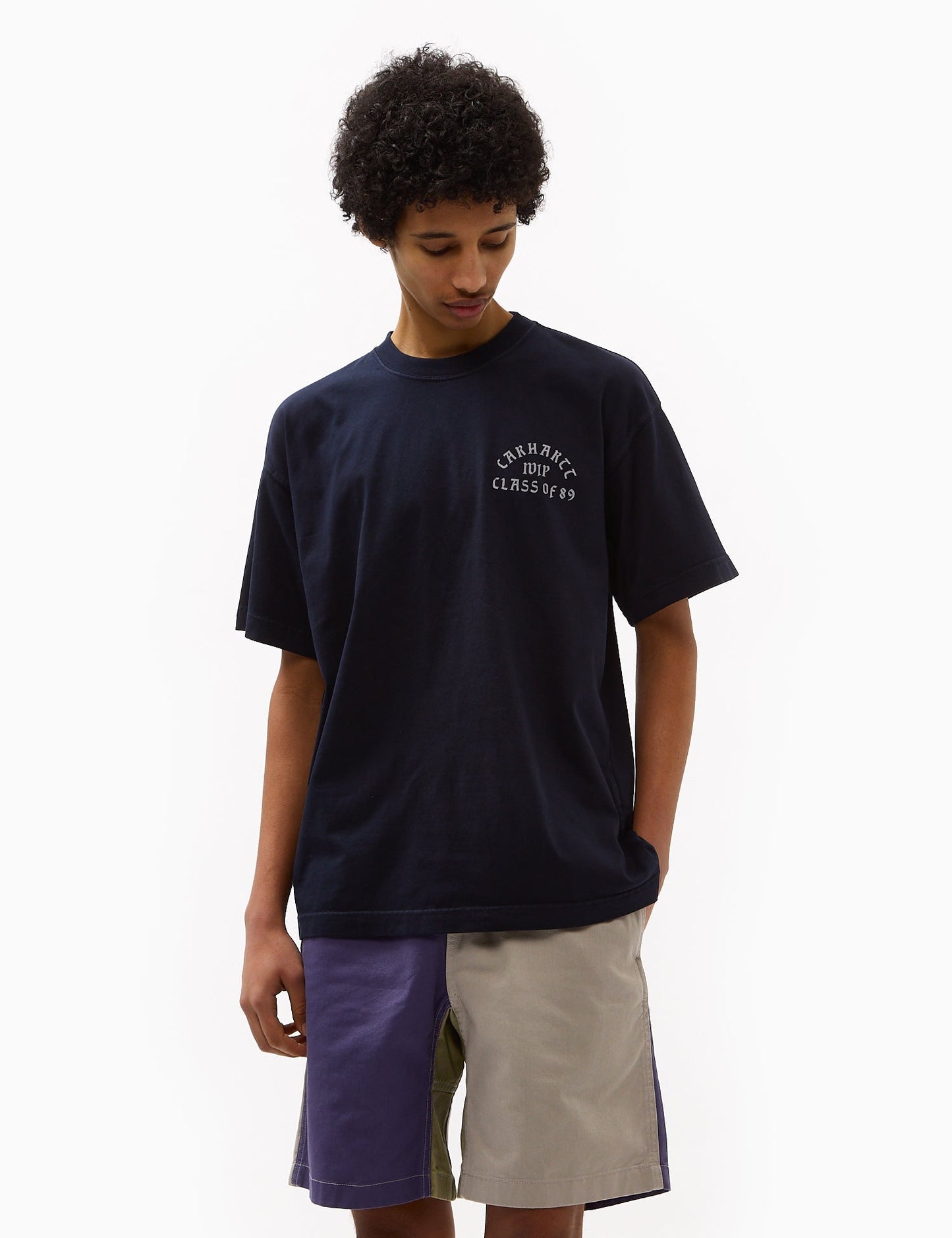 T-Shirt S/S Klasse von 89 (locker geschnitten) – Dunkelblau/Weiß