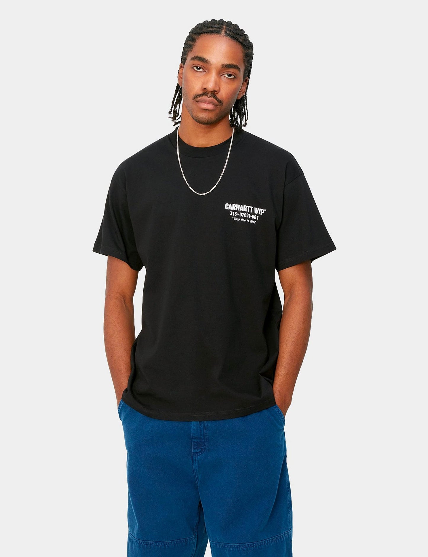 T-shirt Less Troubles (ample) - Bleu/Cire