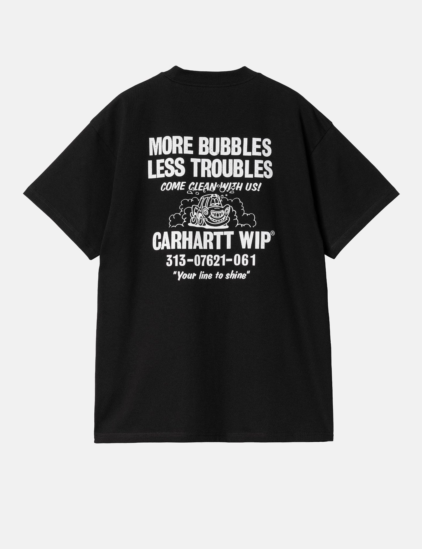 T-shirt Less Troubles (ample) - Noir/Blanc