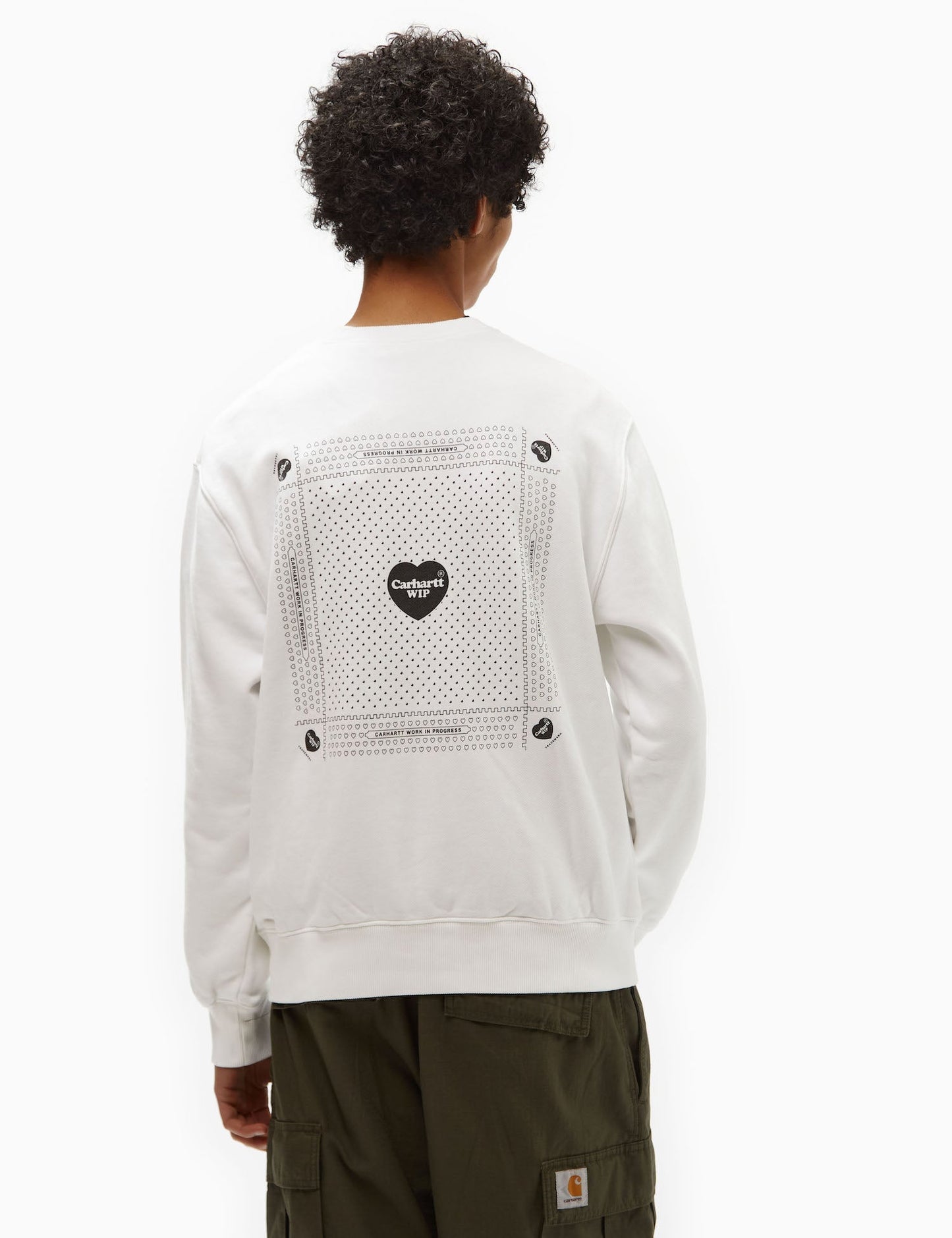 Sweatshirt mit Herz-Bandana-Print (leger geschnitten) – Schwarz