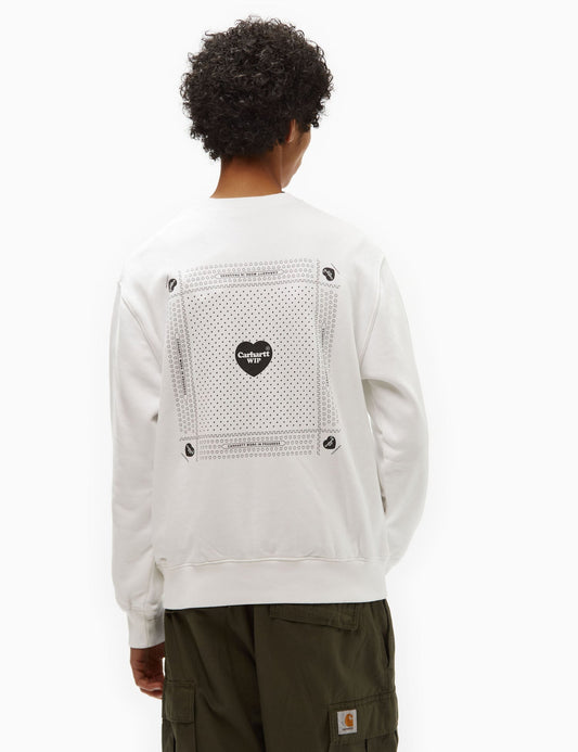 Sweat-shirt Bandana Cœur (ample) - Blanc
