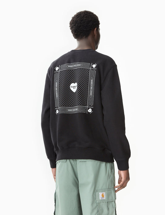 Sweat-shirt Bandana Cœur (ample) - Noir