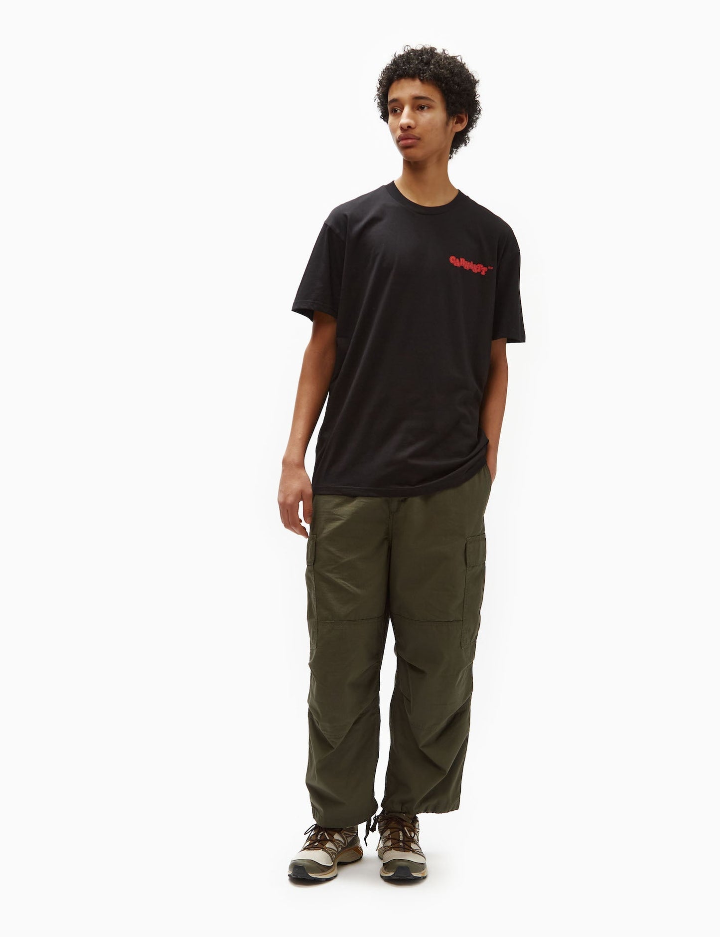 T-Shirt Fast Food (locker geschnitten) – Schwarz/Rot