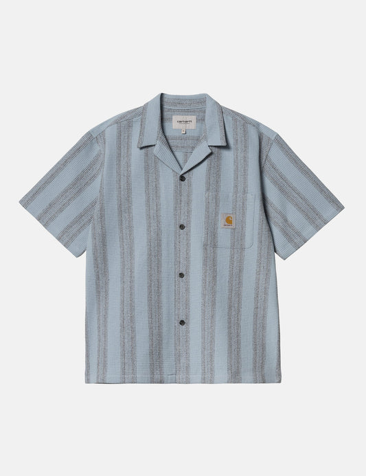 Chemise à manches courtes Dodson à rayures - Bleu ciel brumeux