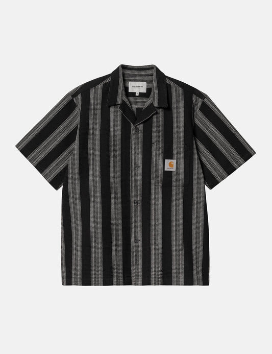 Chemise Dodson à rayures et manches courtes - Noire