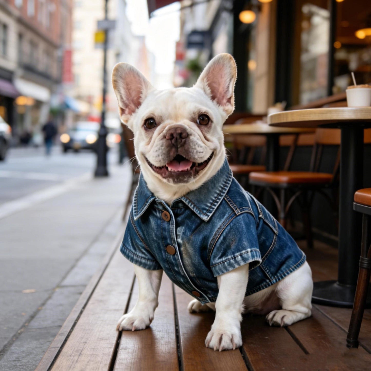 Veste en jean personnalisée brodée avec nom pour l'anniversaire de votre animal | inCloth68