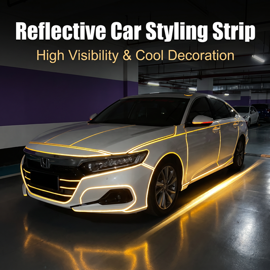 Premium Reflektierender Auto-Styling-Streifen – 6 leuchtende Farben Universeller Autoaufkleber für Kühlergrill, Spiegel, Rad & Tür