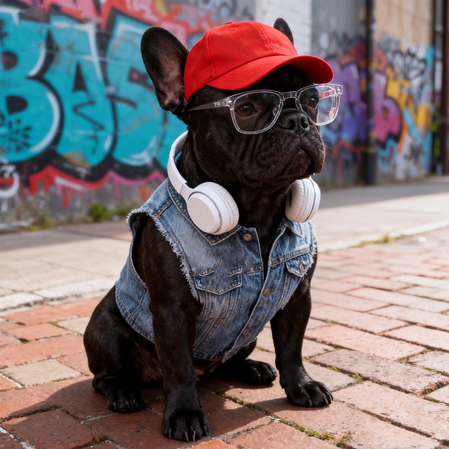 Gilet en jean personnalisé brodé avec nom pour animaux de compagnie | inCloth63