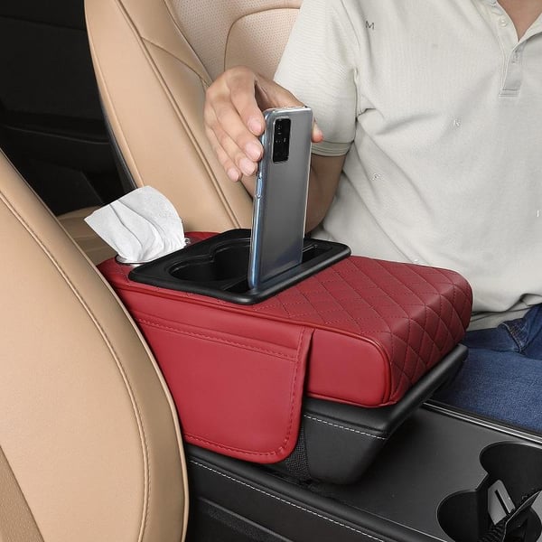 Tapis multifonctionnel en cuir PU pour accoudoir de voiture