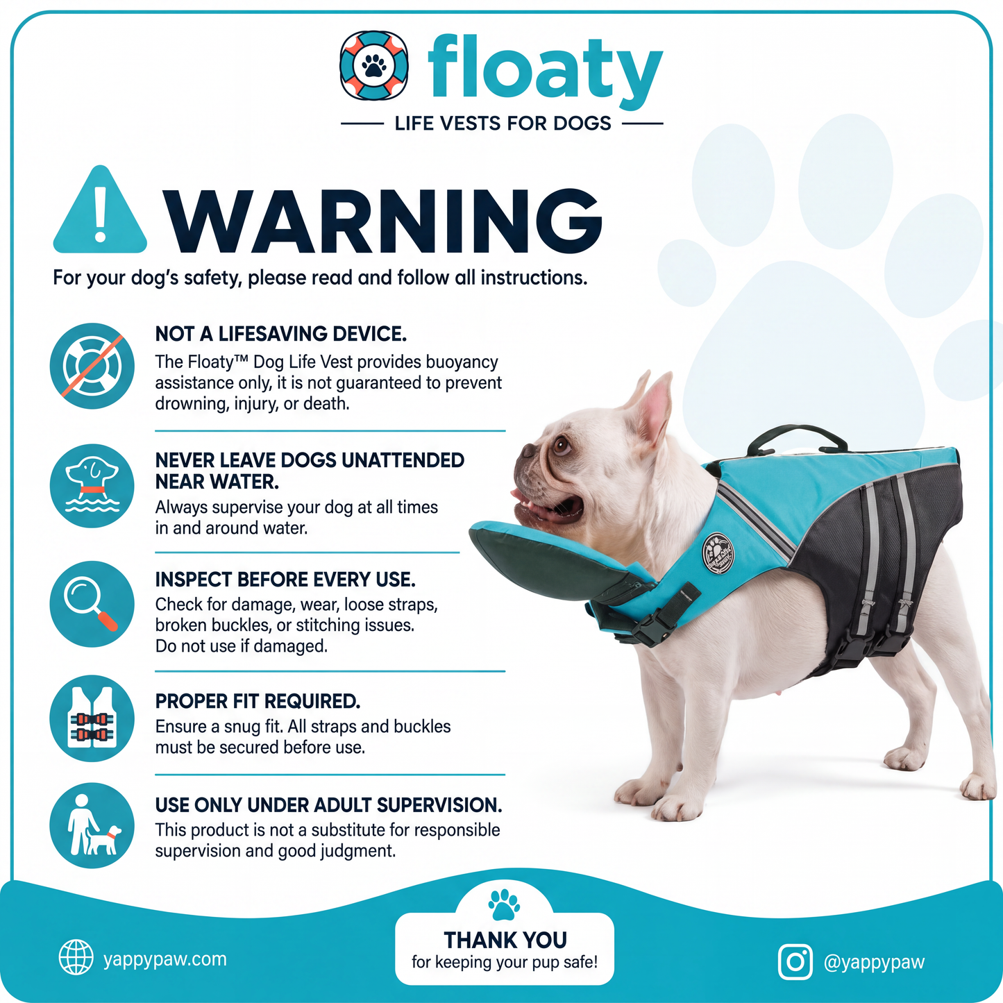 Gilet de sauvetage pour chien avec appui-tête intégré Floatyy