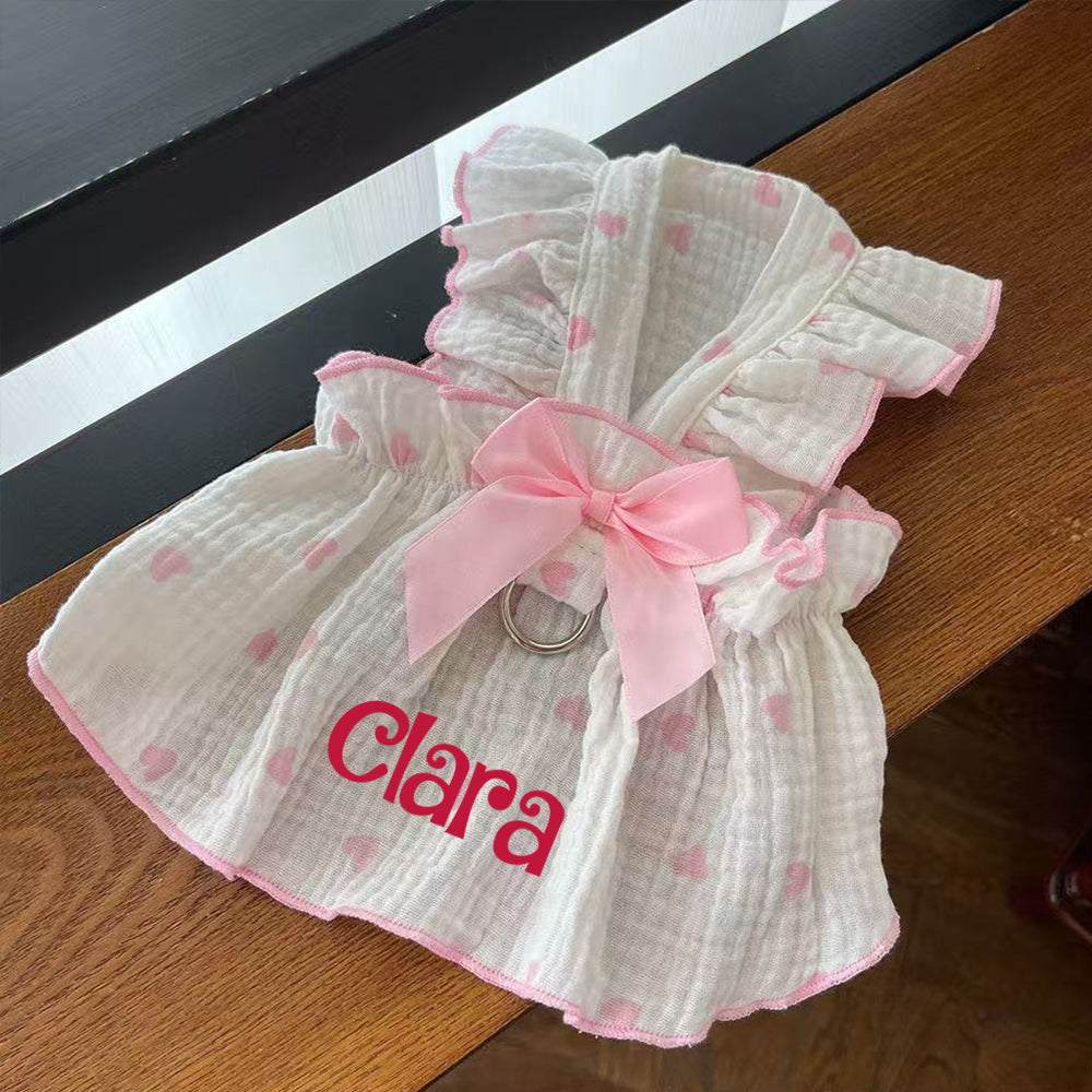 Personalisiertes Blumenkleid mit Schleife für Haustiere | inCloth38