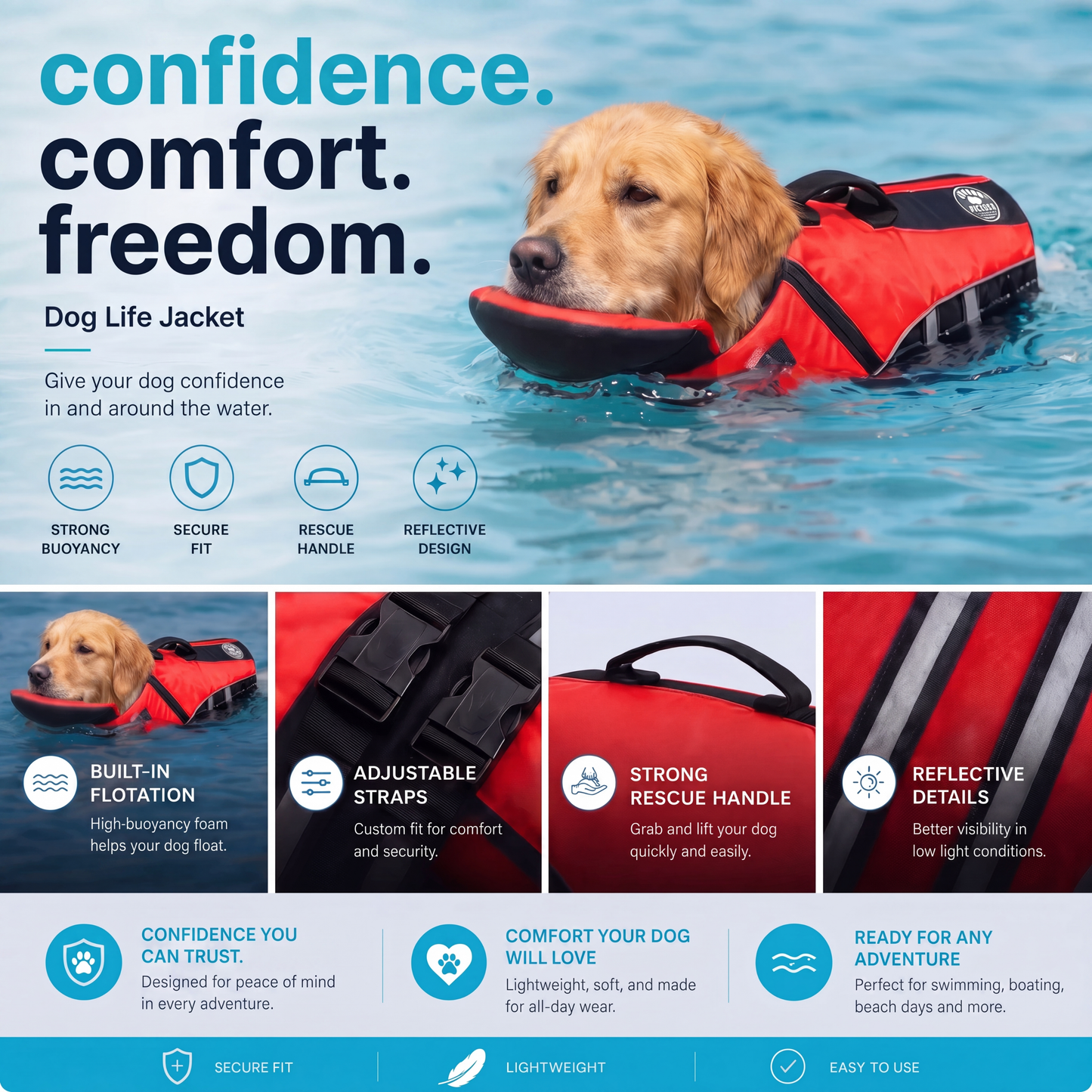 Gilet de sauvetage pour chien avec appui-tête intégré Floatyy