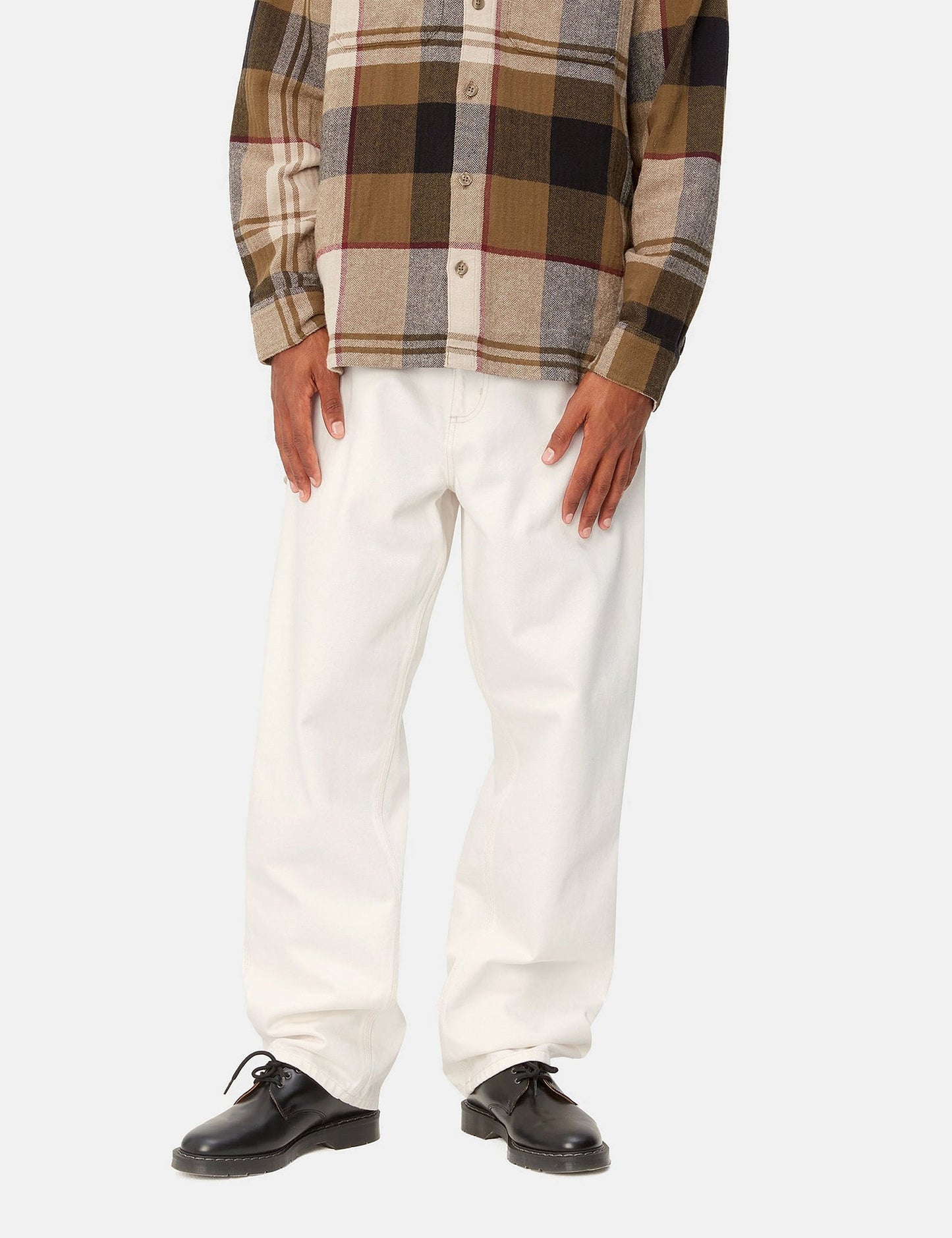 Pantalon coupe droite (denim) - Blanc